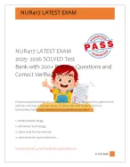 NUR417 LATEST EXAM  2025- 2026 SOLVED Test  Bank with 200+ Practice Questions and  Correct Verified