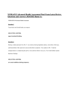 NURS-6512 Advanced Health Assessment Final Exam Latest Review Questions and Answers 2024 Rated +