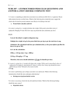 NURS 307 - ATI PROCTORED PEDS EXAM QUESTIONS AND ANSWER LATEST 2025/2026 COMPLETE TEST