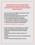 HESI PEDI PROTECTED ACTUAL EXAM UPDATED  QUESTIONS AND ACCURATE ANSWERS VERIFIED  COMPLETE DOCUMENT