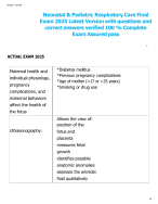 Neonatal & Pediatric Respiratory Care Final Exam 2025 Latest Version with questions and  correct