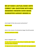 NR 327 EXAM 1 (ACTUAL EXAM ) WITH CORRECT 180+ QUESTIONS WITH WELL ANSWERED ANSWERS GOOD GRADEGUARA