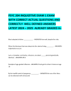 PSYC 204 INQUIZITIVE EXAM 1 EXAM  WITH CORRECT ACTUAL QUESTIONS AND CORRECTLY  WELL DEFINEDANSWERS
