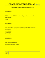 COMD 5070 - FINAL EXAM QUESTIONS AND ANSWERS 2024