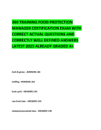 360 TRAINING FOOD PROTECTION MANAGER CERTIFICATION LATEST UPDATED EXAM ...