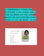 A COMPREHENSIVE IHUMAN CASE STUDY(WEEK 2) FOR A FEMALE AGED 25 YEAR OLD ...