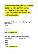 ICC REINFORCED CONCRETE FINAL EXAM TEST EXAM WITH CORRECT ACTUAL ...