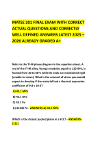 MATSE 201 FINAL EXAM WITH CORRECT ACTUAL QUESTIONS AND CORRECTLY WELL ...