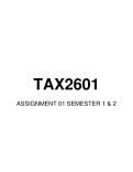 TAX2601 ASSIGNMENT 01 SEMESTER 1 & 2