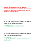 SURGERY 929 SH FAM BONE FRACTURE EXPERIENCE OVERVIEW PATIENT LATEST UPDATED 2025 FINAL EXAM WITH CO
