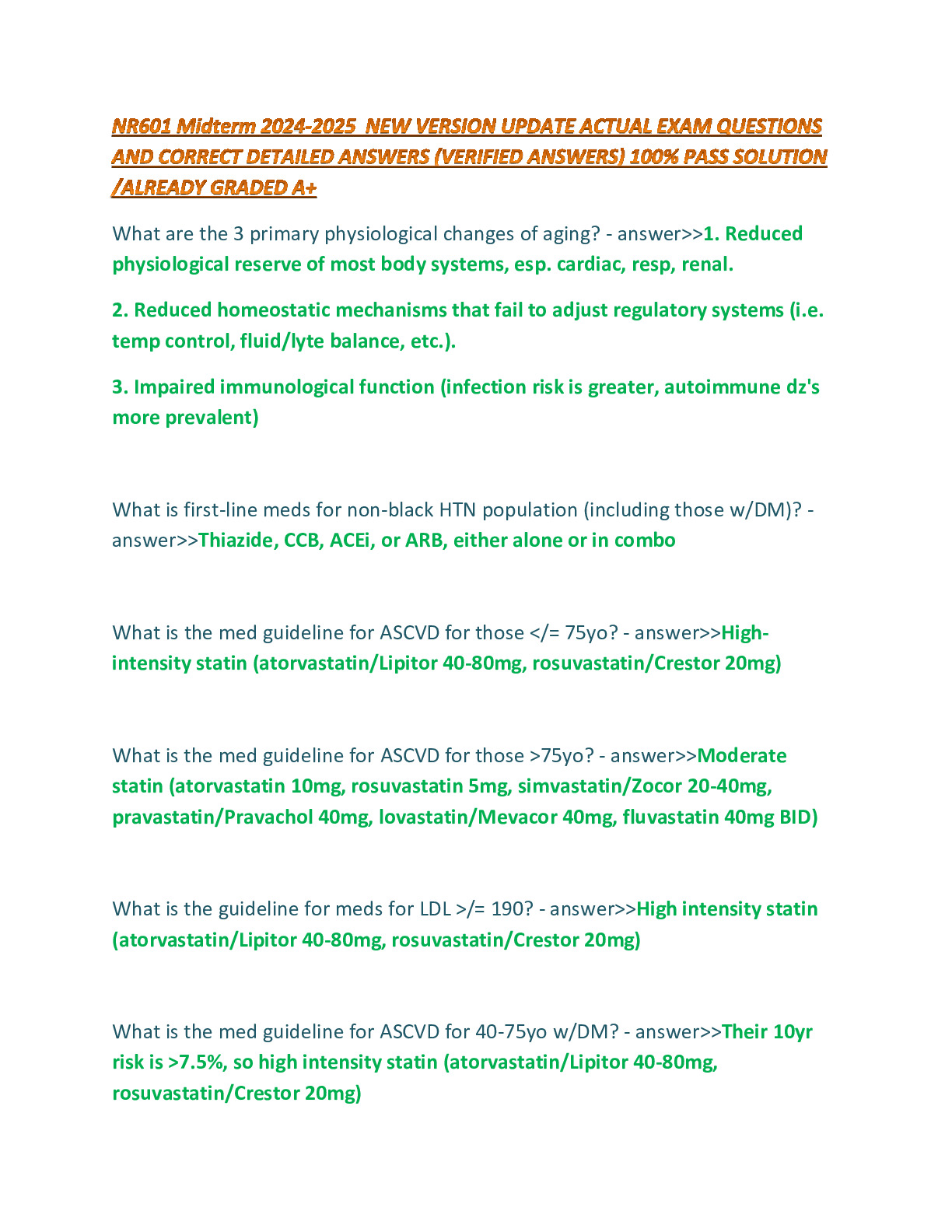 NR601 Midterm 2024-2025  NEW VERSION UPDATE ACTUAL EXAM QUESTIONS AND CORRECT DETAILED ANSWERS