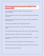 Personal and Community Health Final Exam 2025