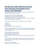 OB HESI Exam 2025–2026 Maternal health Newborn Accurate Real Exam Questions and Verified Correct An