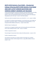 MATH 225N Statistics Final EXAM – Chamberlain College of Nursing MATH 225N Statistics Final 2026