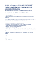 NRCME(National Registry of Certified Medical Examiners) DOT Practice EXAM 2026-2027 LATEST VERSION