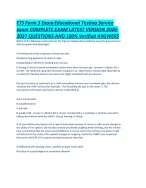 ETS Form 3 Exam-Educational Testing Service exam COMPLETE EXAM | HEALTH ...