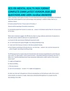 HESI RN MENTAL HEALTH NGN FORMAT COMPLETE EXAM LATEST VERSION 2026-2027 ...