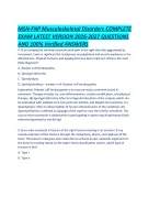 MSN-FNP Musculoskeletal Disorders COMPLETE EXAM LATEST VERSION 2026-2027 QUESTIONS