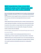 MSW Comprehensive (Master of Social Work) COMPLETE EXAM LATEST VERSION 2026-2027 QUESTIONS