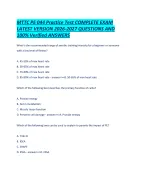 MTTC PE 044 Practice Test COMPLETE EXAM LATEST VERSION 2026-2027 QUESTIONS AND 100- Verified ANS