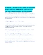 N471 Exam 1- nursing course – public OR community health COMPLETE EXAM LATEST VERSION 2026-2027