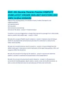 MSN -561-Nursing Theories Practice COMPLETE EXAM LATEST VERSION 2026-2027 QUESTIONS