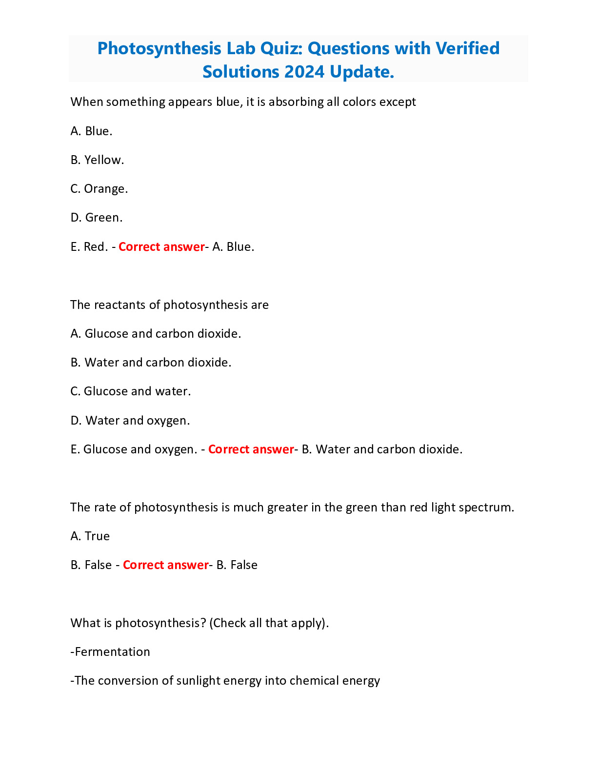 MICROSCOPY LAB QUIZ,ENZYMES LAB QUIZ,PHOTOSYNTHESIS LAB QUIZ
