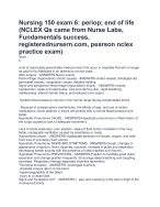 end of life (NCLEX Qs came from Nurse Labs, Fundamentals success, regist