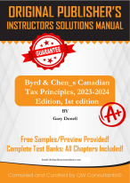 Byrd & Chen_s Canadian Tax Principles, 2023-2024 Edition, 1st edition Gary Donell Solution Manual