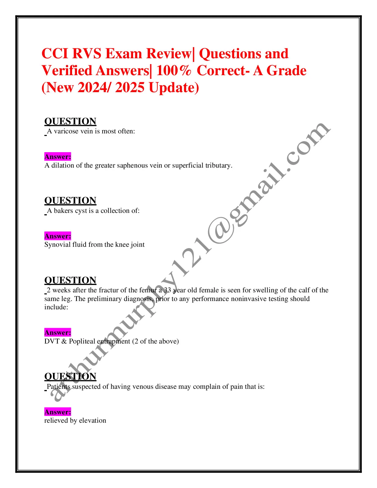 CCI RVS 3 Exam Review| Questions and Answers| 100% Correct- A Grade ...