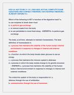 HESI A2 A&P EXAM (V1-V2 ) 2024-2025 |ACTUAL COMPLETE EXAM  QUESTIONS AND CORRECT ANSWERS