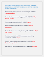 HESI A2 BIOLOGY EXAM(V1-V2 ) 2024-2025|ACTUAL COMPLETE  QUESTIONS AND CORRECT ANSWERS