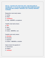 HESI A2 –VOCABULARY( PRACTICE TEST ) 2024-2025 &HESI A2 VOCABULARY –V1,V2 ACTUAL EXAMS