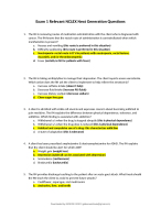 Exam 1 Relevant NCLEX Next Genera琀椀on Ques琀椀ons