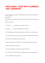 HED EXAM 4 QUIZ WITH CORRECT  100% ANSWERS