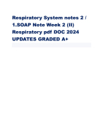 Respiratory System notes 2 / 1.SOAP Note Week 2 (II) Respiratory pdf ...