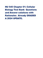 NU 545 Chapter 01: Cellular Biology Test Bank Questions and Answer solutins with Rationales Already