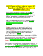 NEW!!! Texas all lines adjuster exam | 378  Questions with 100% Correct Answers  GRADEDA+ 2025