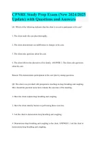CPNRE Study Prep Exam (New 2024/2025 Update) with Questions and Answers ...