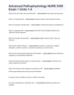 Advanced Pathophysiology NURS 5350 Exam 1 Units 1-4 complete solution graded A+