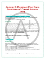 Anatomy and Physiology Final Exam Questions and Correct Answers 2024 ...