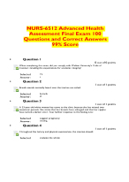 NURS-6512 Advanced Health Assessment Final Exam 100 Questions and Correct Answers 99% Score