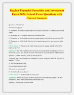 Kaplan Financial Securities and Investment Exam 2026| Actual Exam Questions with Correct Answers