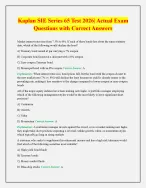 Kaplan SIE Series 65 Test 2026| Actual Exam Questions with Correct Answers