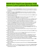 NRNP 6531 Final Exam Questions With Answers Latest Updated 2024 (GRADED)