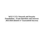 Wgu C172 Network And Security Foundations Exam Questions And Answers 2023 2024 Rated A Wgu C172 Network And Security Foundations Exam Questions And Answers 2023 2024 Rated A