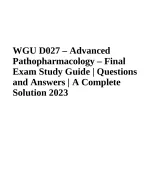 WGU D027 Advanced Pathopharmacology – Final Exam Questions and Answers ...