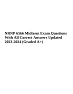 NRNP 6566 (NRNP 6566 ) Midterm Exam Questions With Correct Answers | Updated 2024-2025 | Graded A+