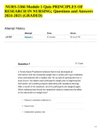 NURS-5366 Module 5 Quiz PRINCIPLES OF RESEARCH IN NURSING; Questions and Answers 2024-2025 (GRADED)