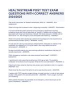 HEALTHSTREAM POST TEST EXAM QUESTIONS WITH CORRECT ANSWERS 2024/2025 ...